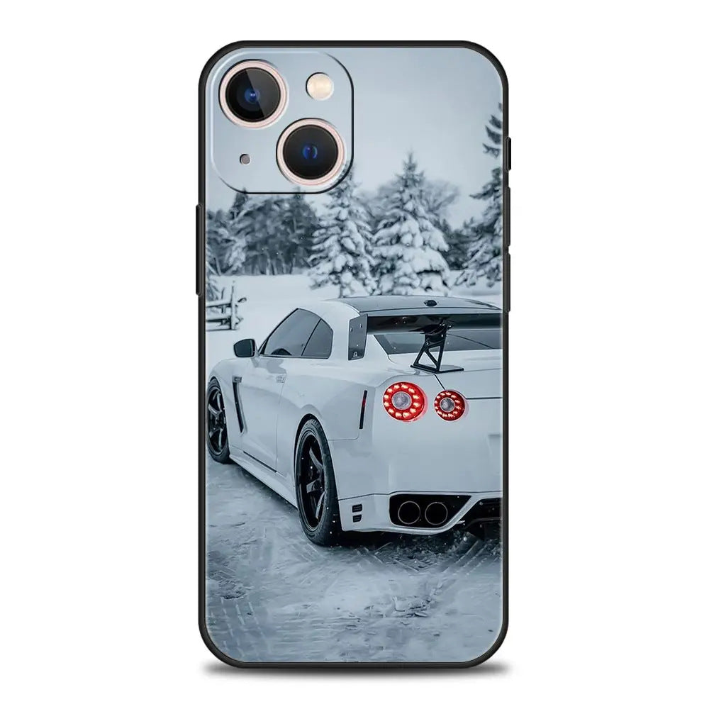 Blue & Red JDM Sports Car TPU Phone Case for iPhone 12–15
