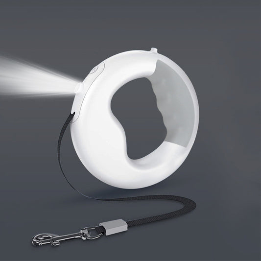 LED Retractable Dog Leash with Built-In Flashlight – 3M Flat Cord, USB Rechargeable, Ring Handle | Up to 44 lbs | 4 Colors