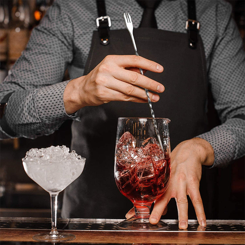 Stainless Steel Teardrop Bar Spoon – Threaded Cocktail Stirring Spoon