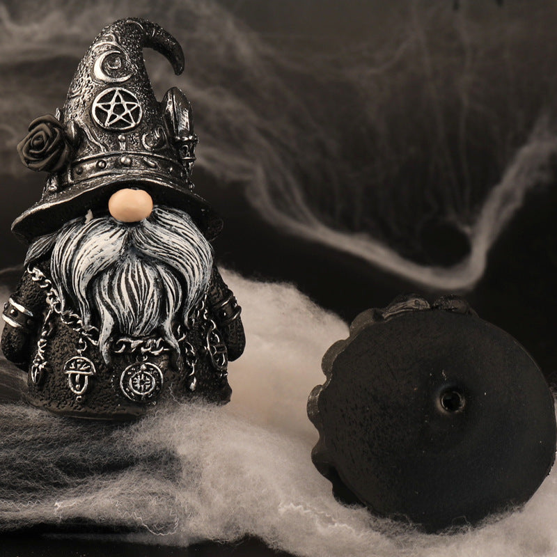 Gothic Wizard Dwarf Resin Figurine for Halloween Decor