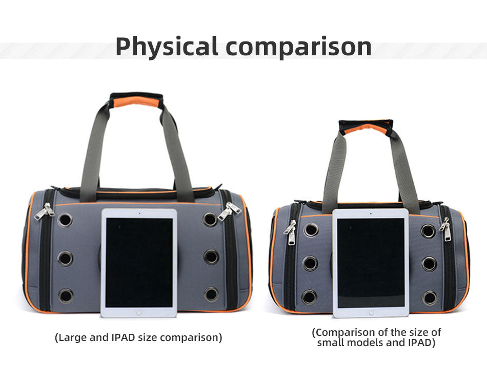 Space Capsule Pet Carrier Bag with Bubble Window – Breathable Oxford, 16L, Shoulder Strap | Cats & Small Dogs | 2 Sizes, 2 Colors