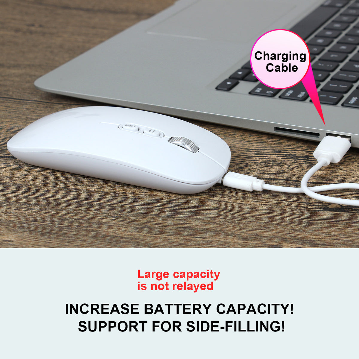 Rechargeable 2.4G Wireless Mouse with Silent Clicks