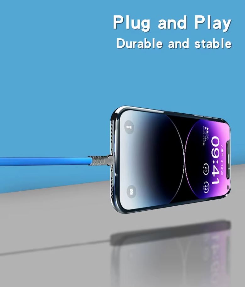 1m Rotatable Fast-Charging Cable with Type-C and iPhone Options