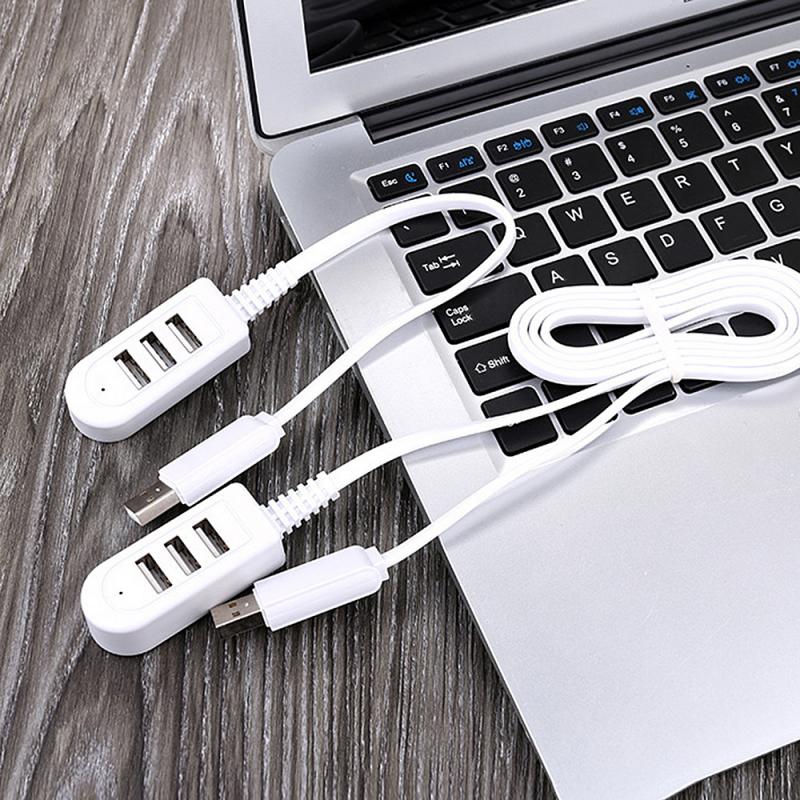 3-Port USB 2.0 Hub with 3A Charging and 30 cm Cable