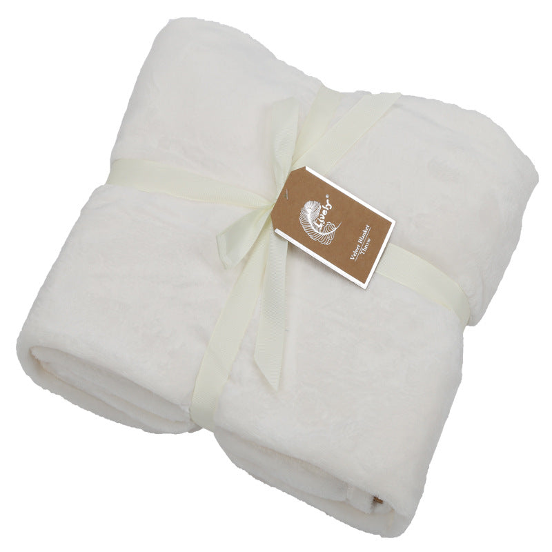 Thick Flannel Throw Blanket – Soft Single Nap Blanket for Office, Sofa & Home