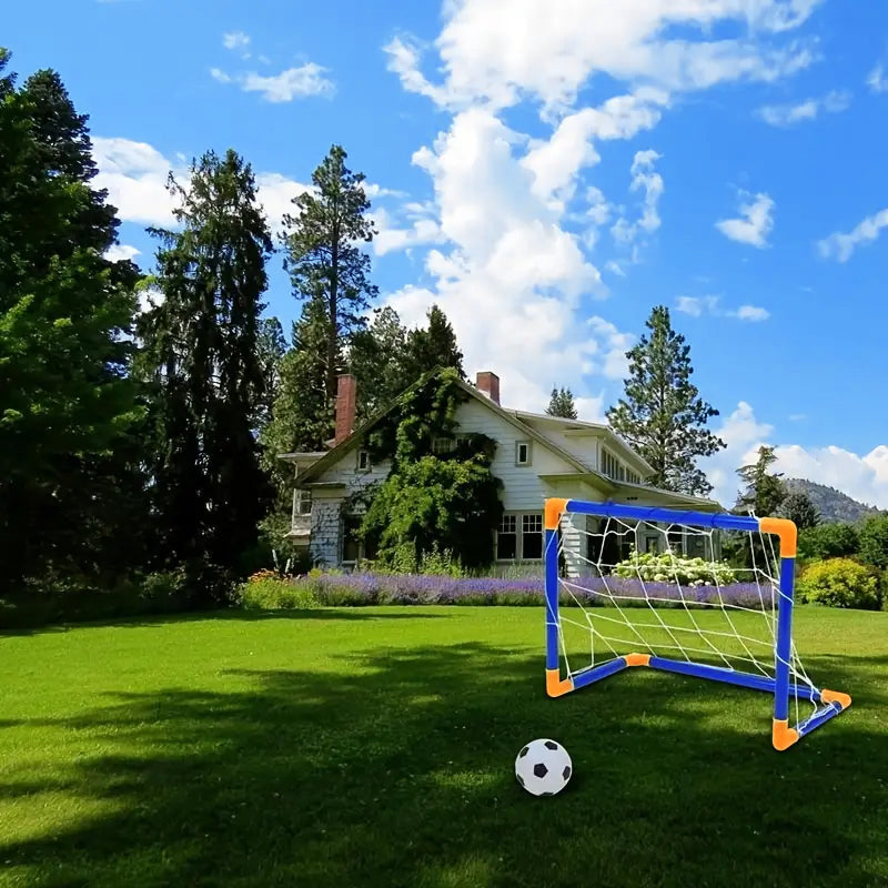 Mini Folding Soccer Goal Set with Detachable Posts for Kids