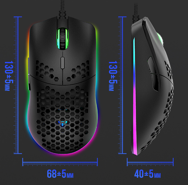 Wired RGB Gaming Mouse with Macro Programming, 6 Buttons