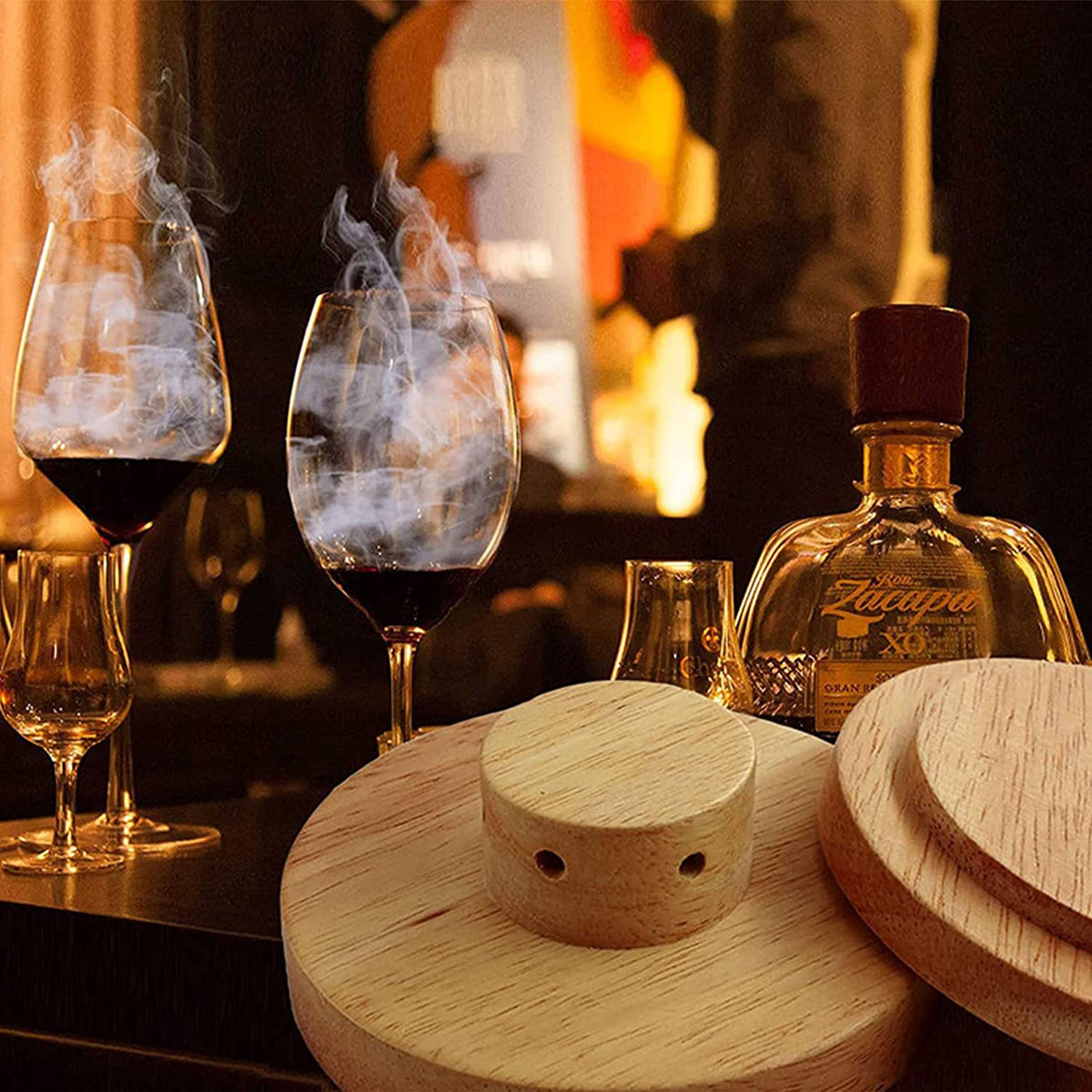 Wooden Cocktail Smoker & Flavored Wood Chip Options