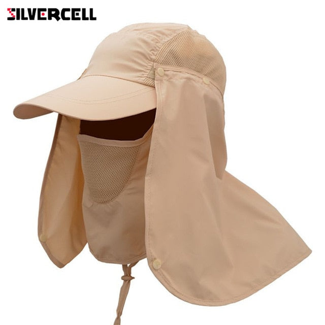 Unisex Flap Sun Hat with Removable Neck & Face Cover