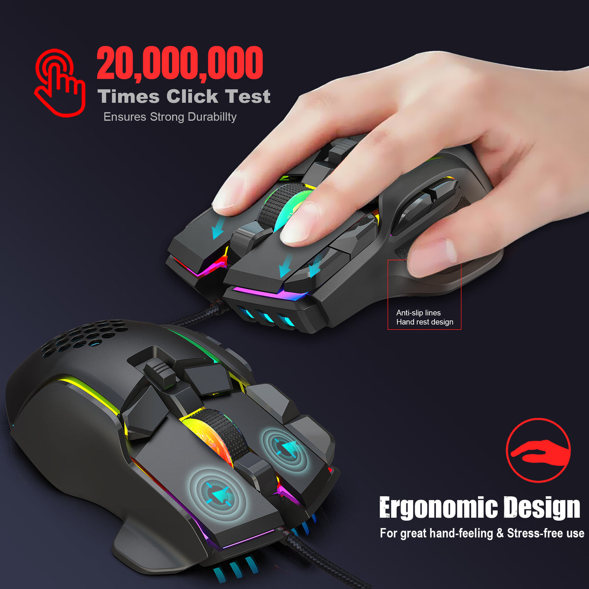 S700 10-Key Programmable RGB Gaming Mouse