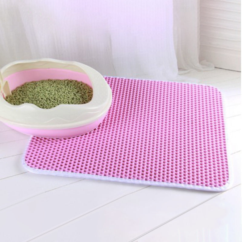 Double-Layer EVA Cat Litter Mat – Honeycomb Trapping, Waterproof Base, Easy Clean | 5 Sizes | 6 Colors