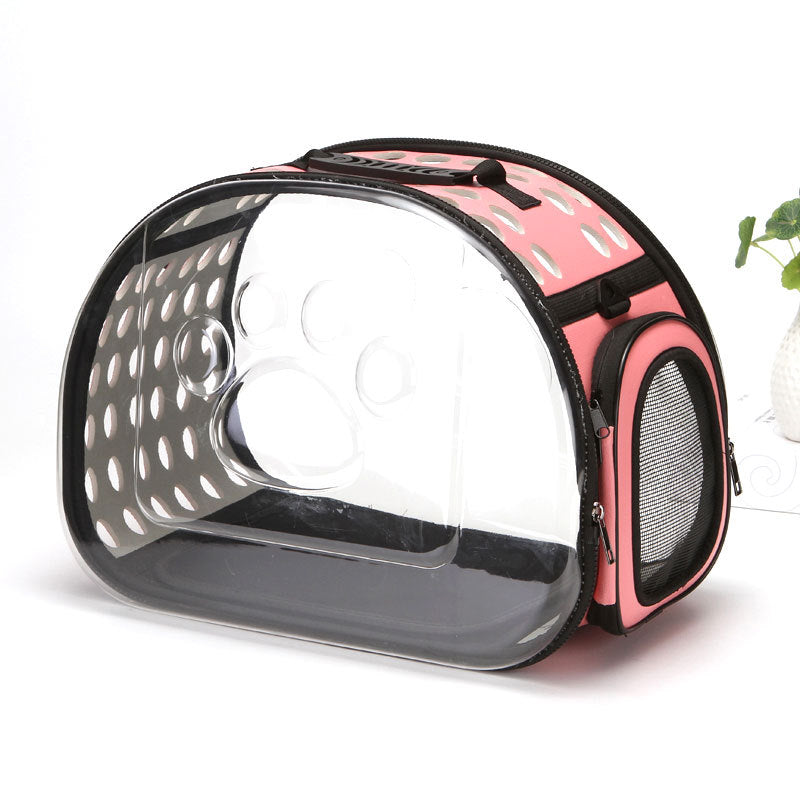 Foldable Transparent Pet Carrier Bag – Clear Bubble Window, Ventilated, Collapsible | Cats & Small Dogs | S & L | 4 Colors