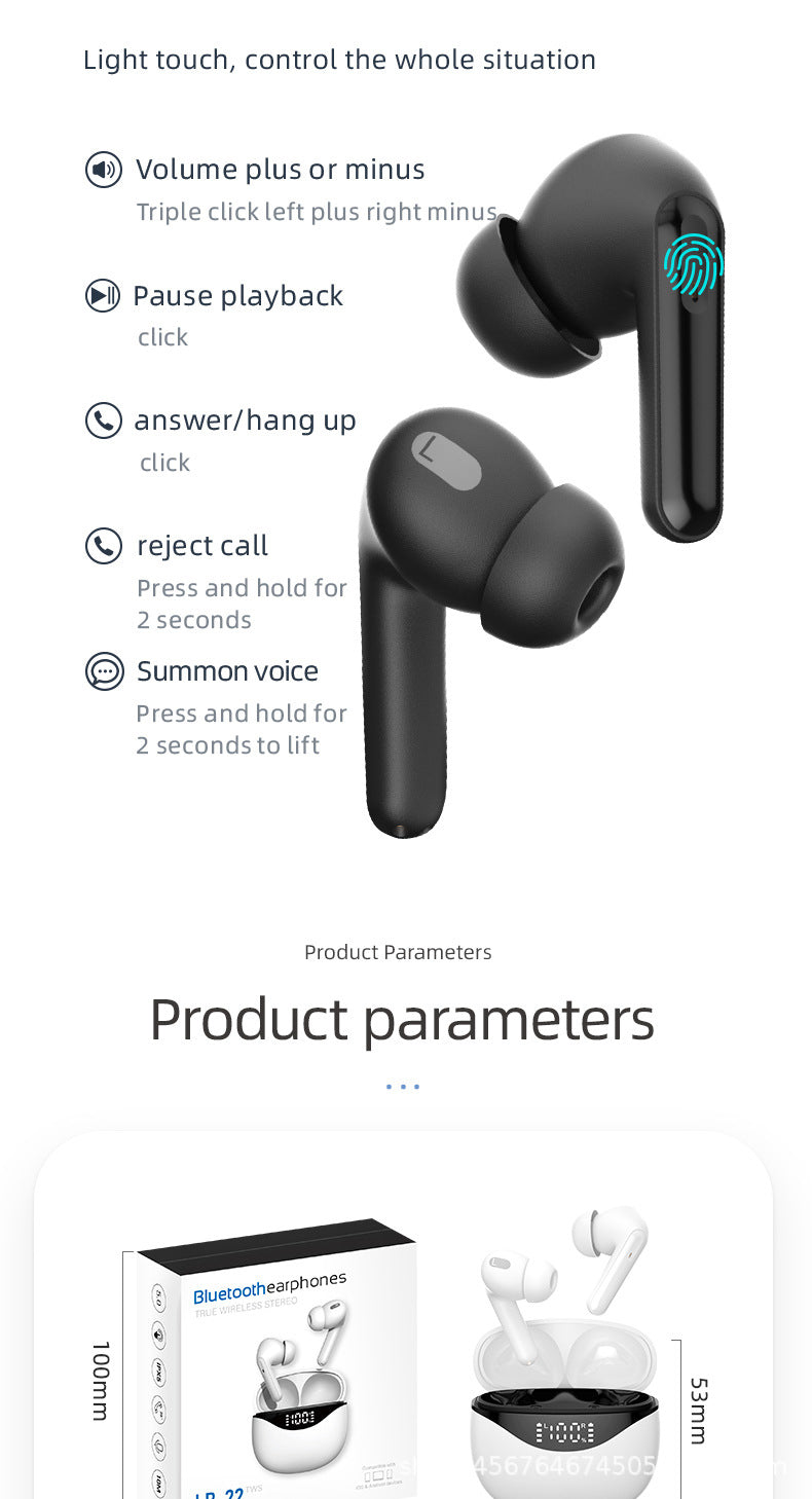 LB-22 True Wireless Sports Earbuds – Bluetooth 5.0 HD Call Headset