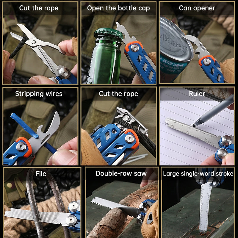 Compact Folding Multi-Tool with Pliers, Knife and Nail Puller
