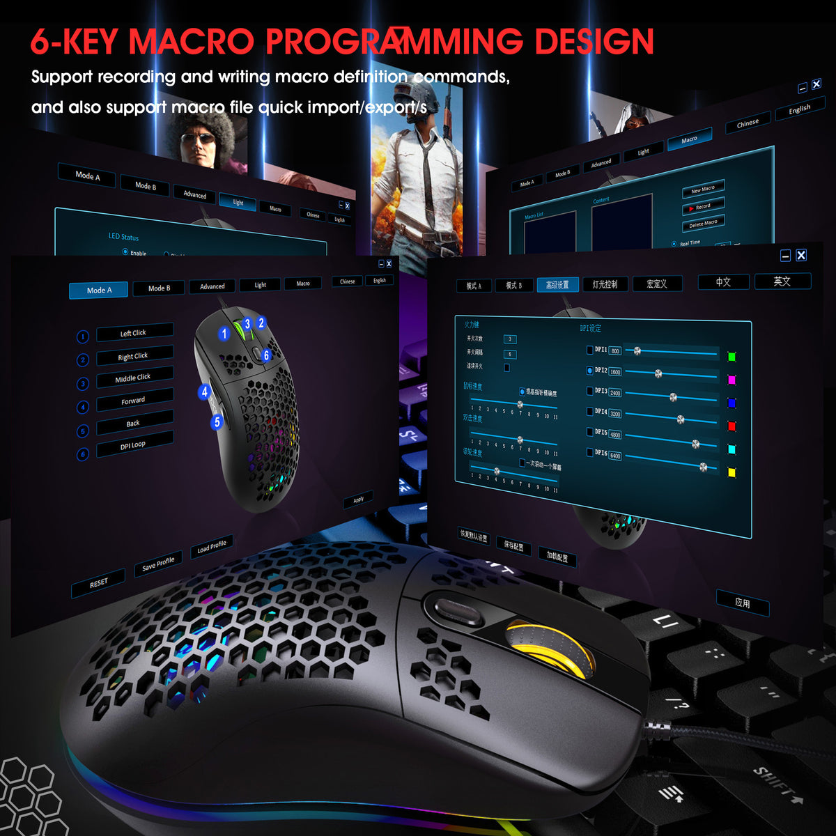 Wired RGB Hollow-Shell Gaming Mouse