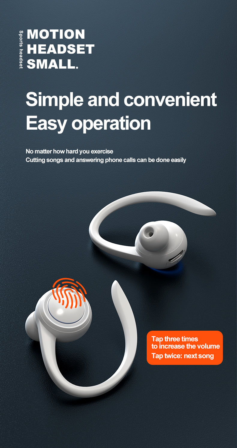 Q36 TWS Sports Bluetooth Earbuds – Hanging Ear Sweatproof Wireless Earphones
