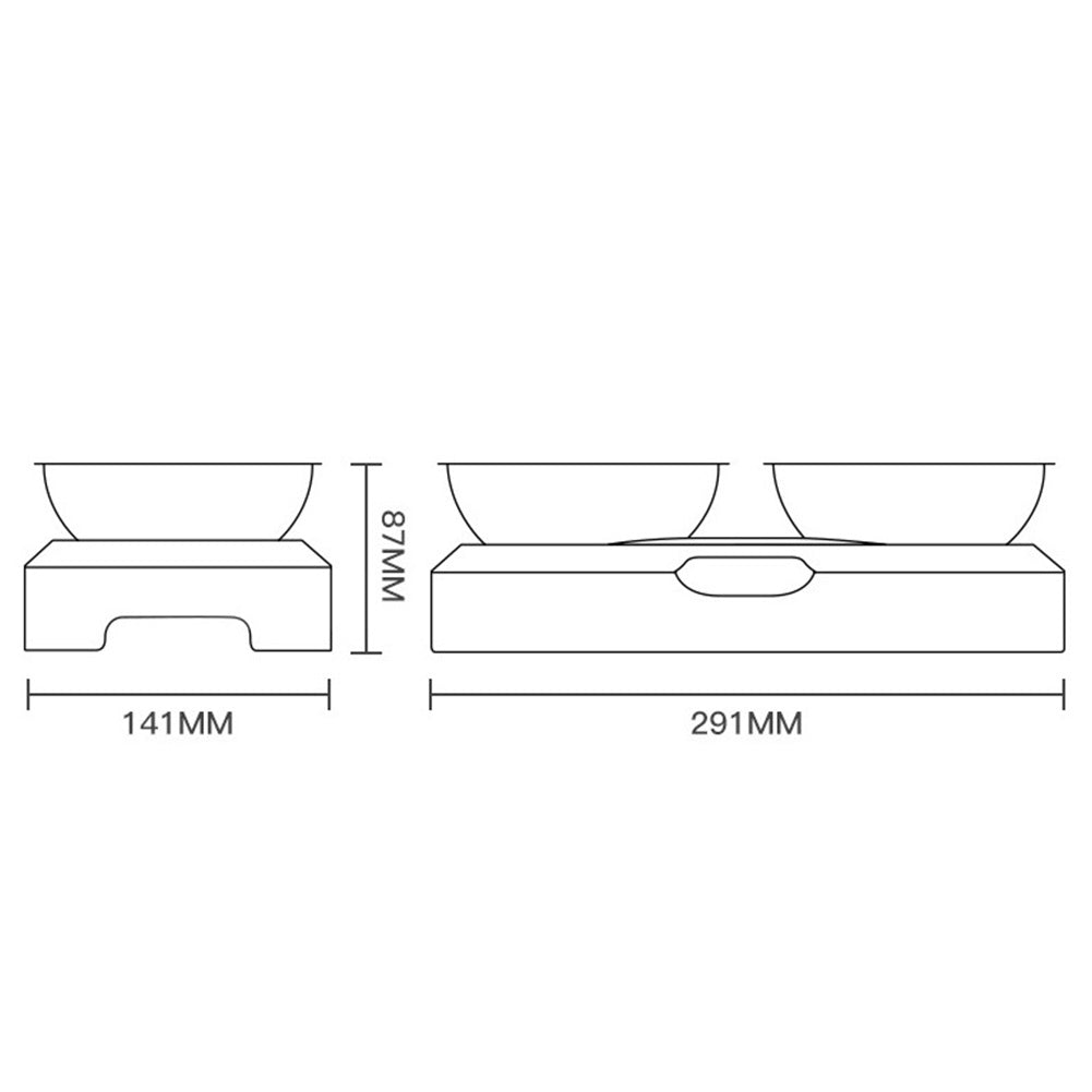 Tilted Raised Stainless Steel Pet Bowl – 15° Angled Base, Ergonomic Posture, Removable Bowl | Cats & Dogs | Single & Double