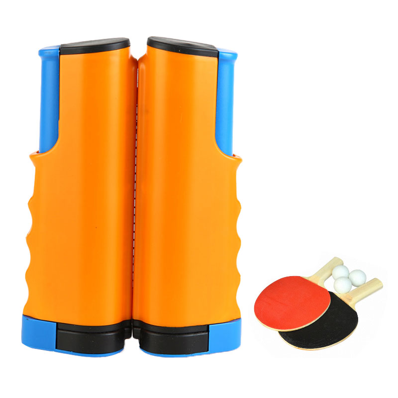 Portable 1.7 m Retractable Table Tennis Net Set with Rackets and Balls
