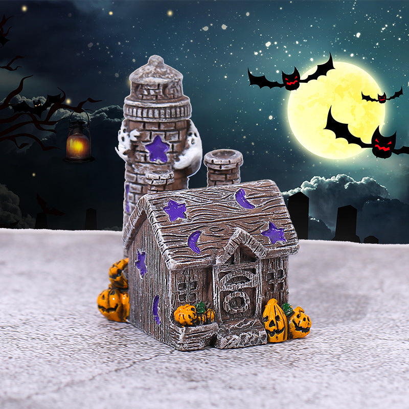 Mini Halloween House Resin Decoration, A–D Styles