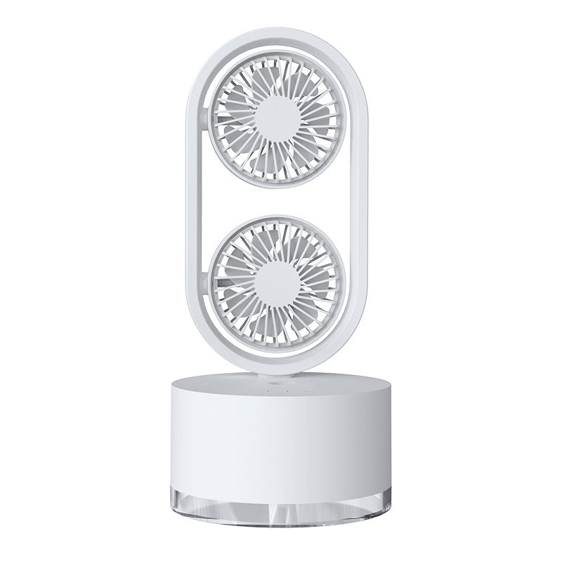 2-in-1 USB Desk Fan with Misting Humidifier – 3-Speed Spray Cooling Fan for Home & Office