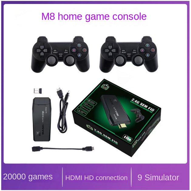 M8 Retro Wireless Game Console with 2 Controllers