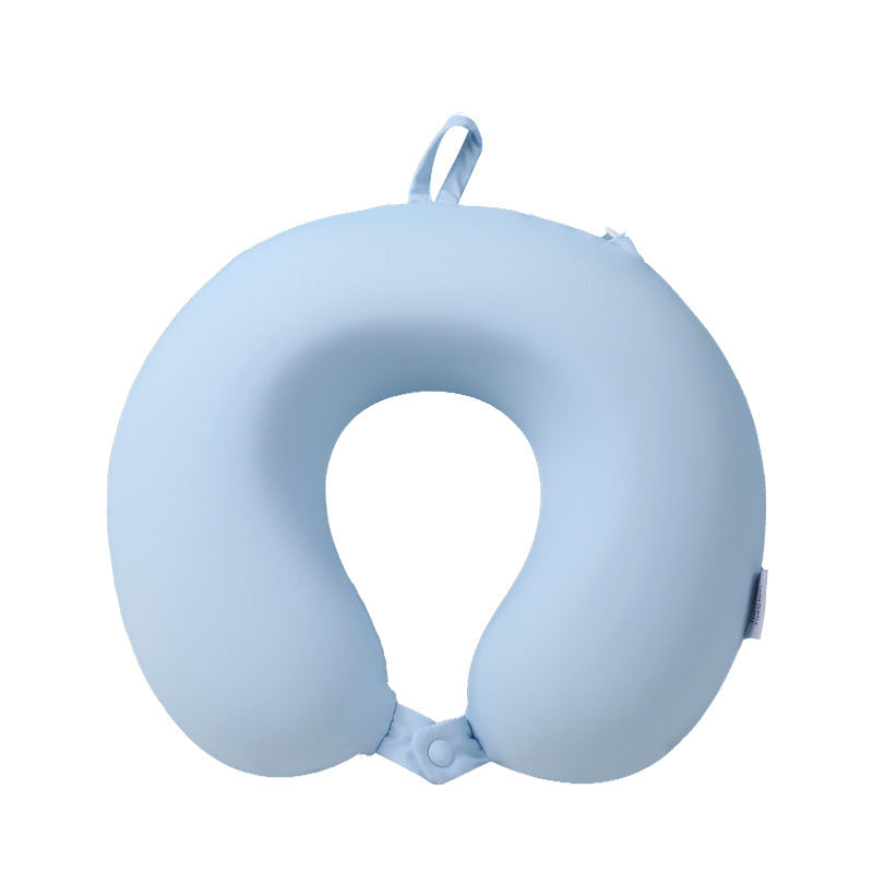 Memory Foam Travel U-Shaped Neck Pillow – Portable Airplane & Nap Pillow with EVA Storage Box