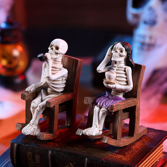 White Resin Halloween Skeleton Decoration