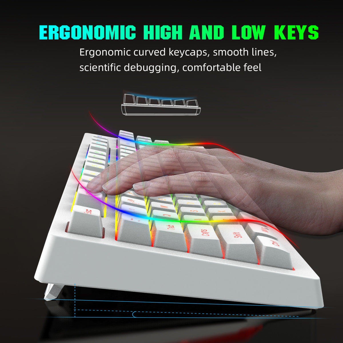 L100 87-Key 2.4G Wireless RGB Membrane Keyboard