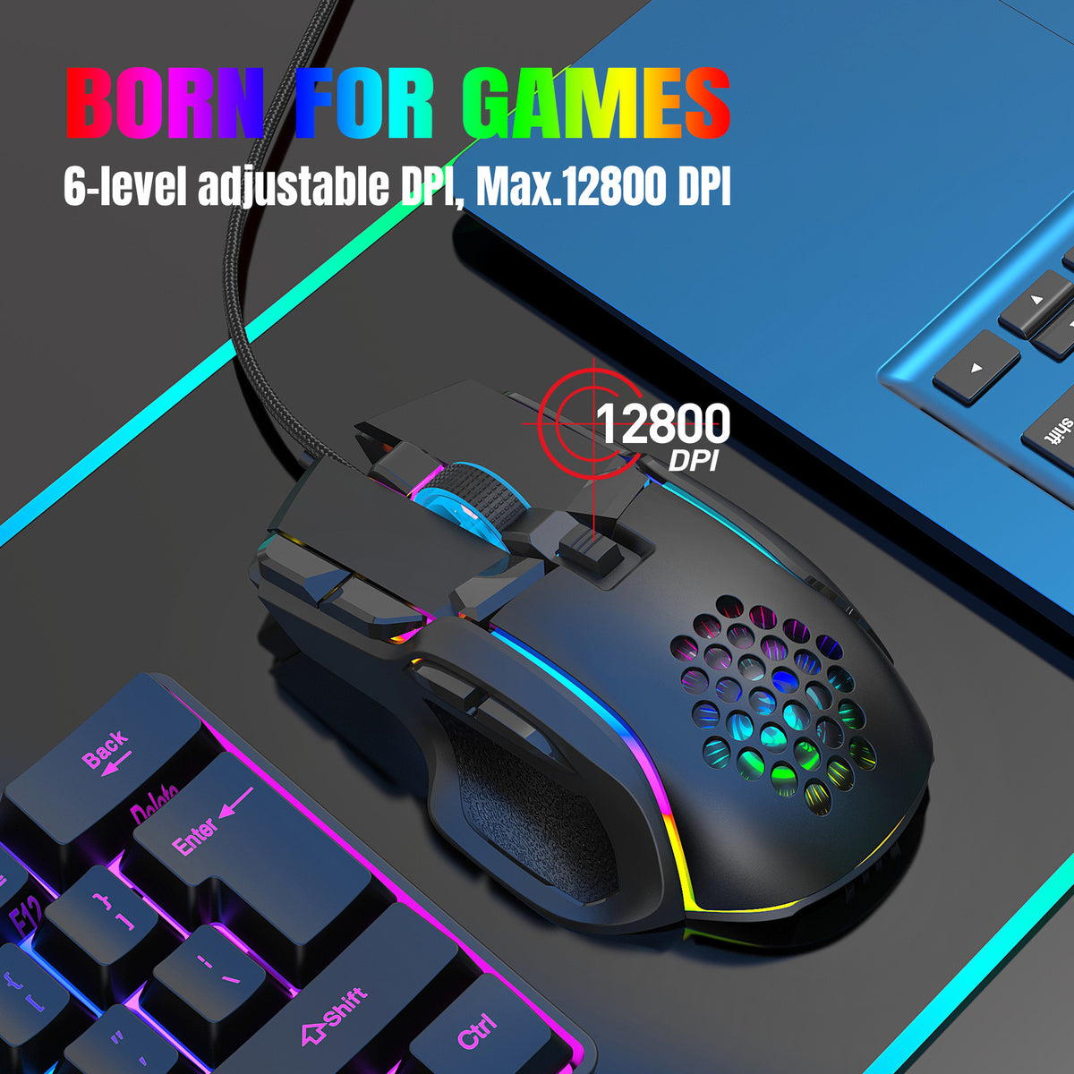 S700 10-Key Programmable RGB Gaming Mouse