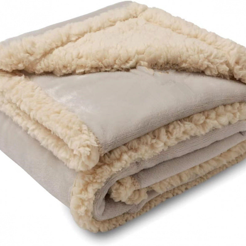 Waterproof Sherpa Fleece Pet Blanket – Soft Plush Throw Pad for Dogs & Cats