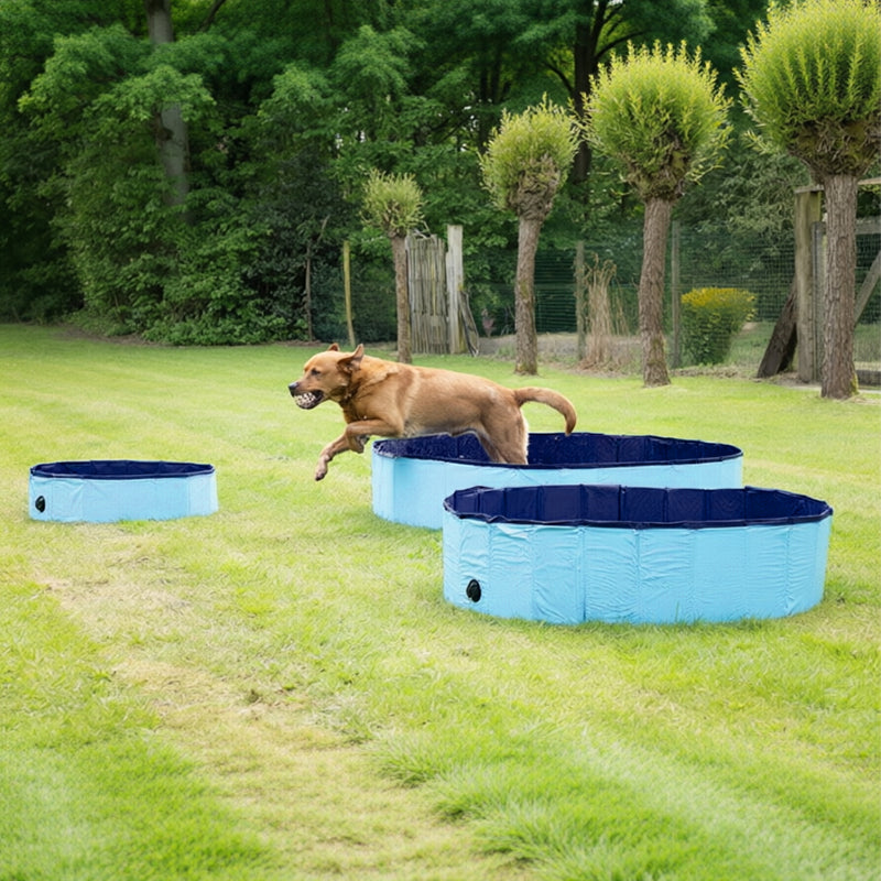 Foldable Dog Pool | Portable Pet Bathing Tub with Drain Valve | S, M, L