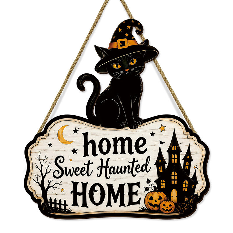 Halloween Wooden Black Cat Door & Wall Decoration