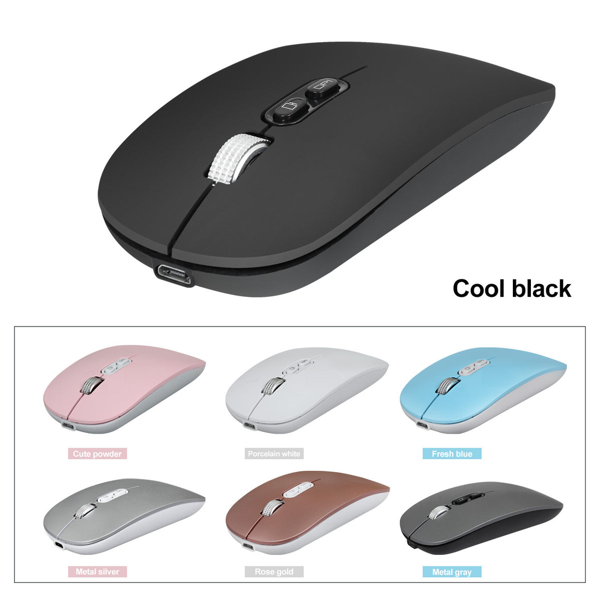 Rechargeable 2.4G Wireless Mouse with Silent Clicks