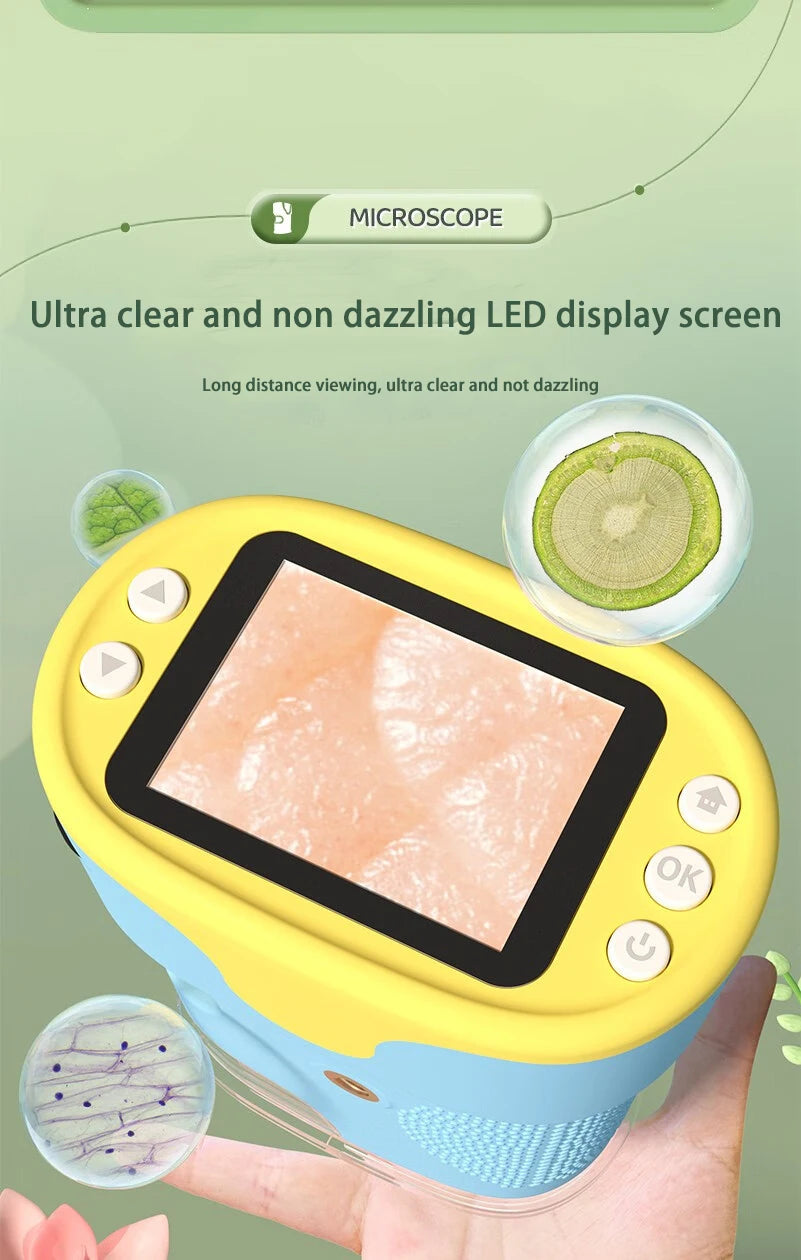 Pocket Handheld LED Microscope with Display and Memory Card