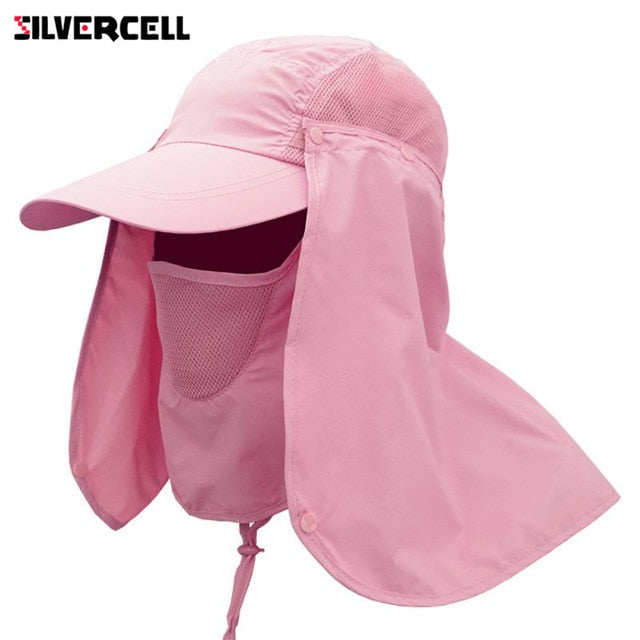 Unisex Flap Sun Hat with Removable Neck & Face Cover