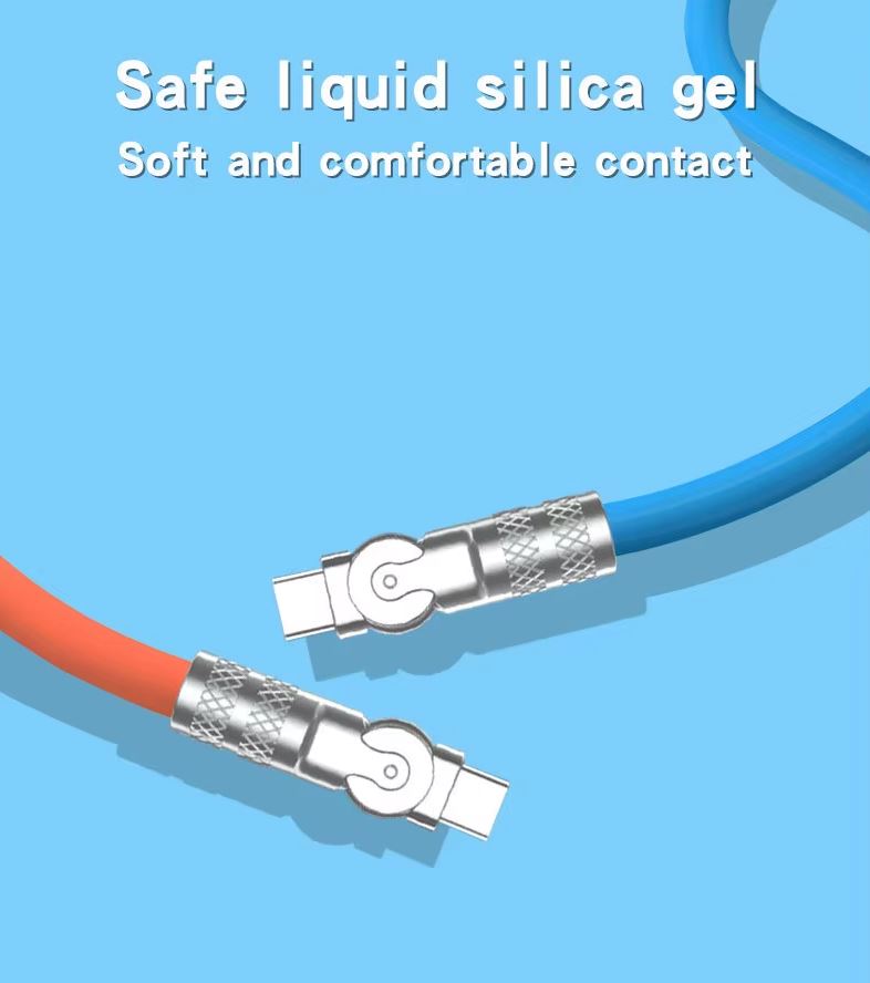 1m Rotatable Fast-Charging Cable with Type-C and iPhone Options