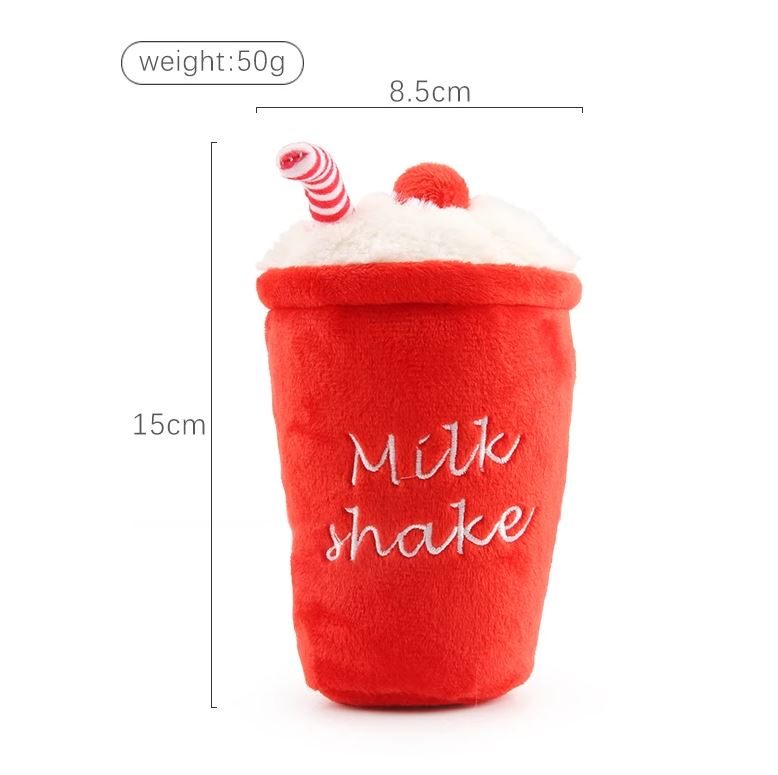 Fast Food Plush Squeaky Dog Toy – Cute French Fries, Burger & Cup Designs | Soft Chew & Squeak | Dogs | 3 Styles