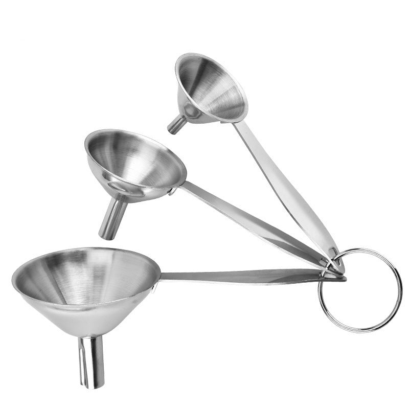 3-Piece Stainless Steel Mini Funnel Set | Oil, Wine & Kitchen Liquid Funnels