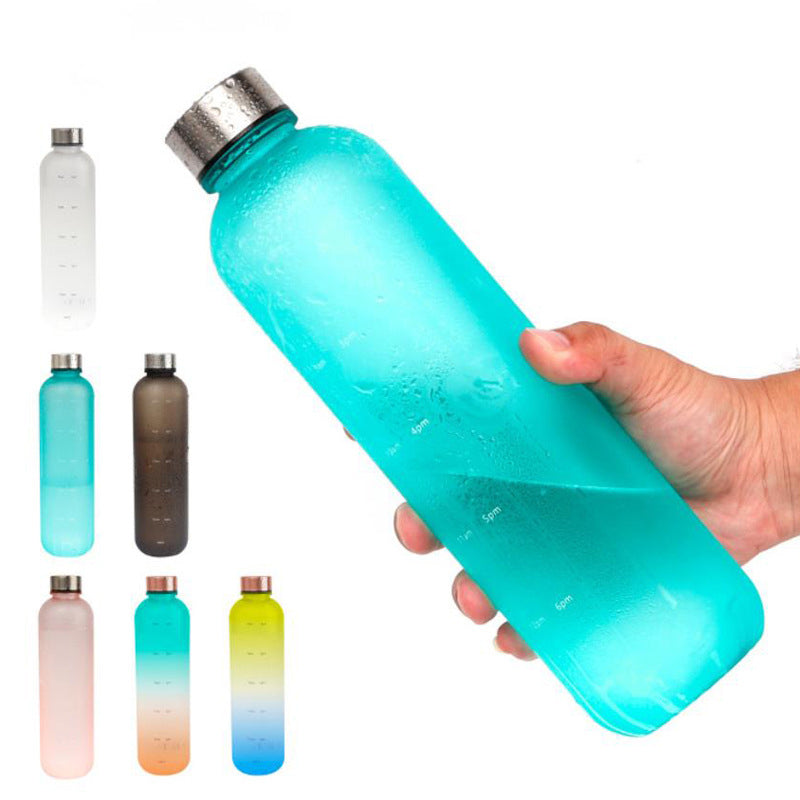 Tritan Sports Water Bottle with Handle – Frosted Gradient 1L Travel Mug