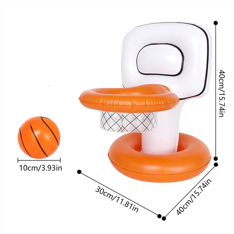 Floating Inflatable Pool Basketball Hoop Set with Mini Ball