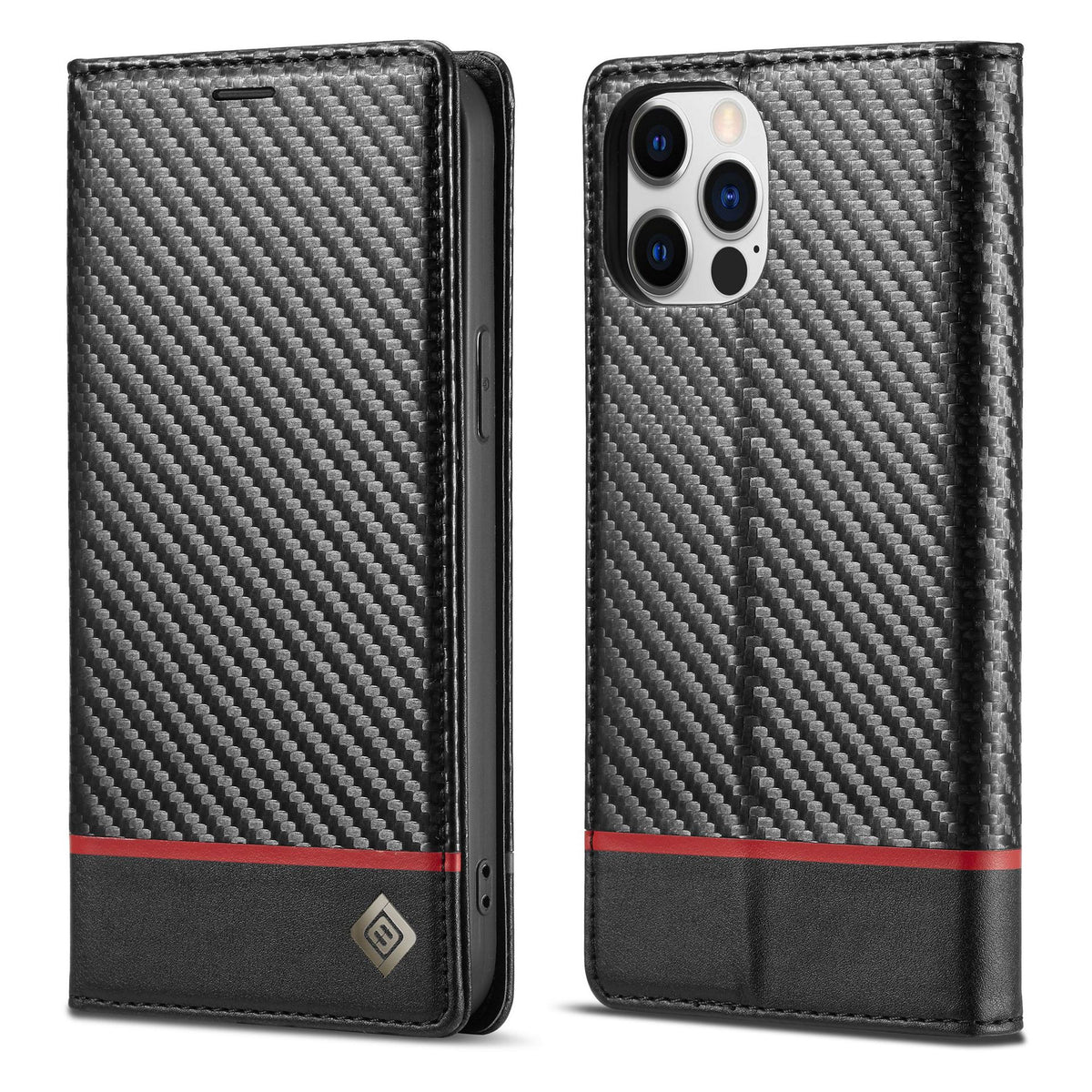 Carbon Fiber Magnetic Flip Case for iPhone 13 Series