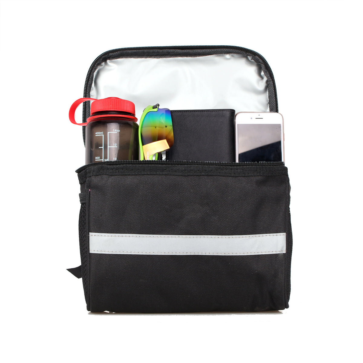 1.5L Insulated Bicycle Handlebar Bag with Touchscreen Window