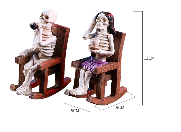 White Resin Halloween Skeleton Decoration