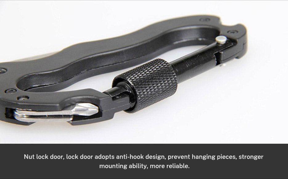 5-in-1 Outdoor Multi-Tool Carabiner with 7.5 cm Blade