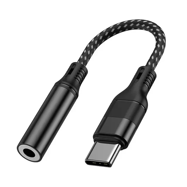 USB-C to 3.5 mm Audio Adapter Cable with Braided 11.5 cm Lead