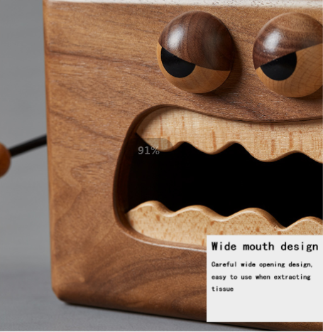 Small Monster Wooden Tissue Box Holder