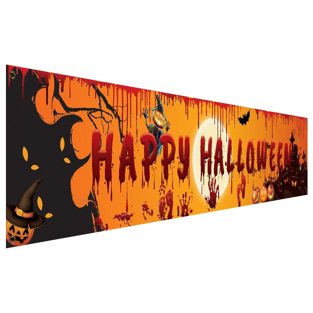 250 × 48 cm Halloween Hanging Banner & Party Backdrop