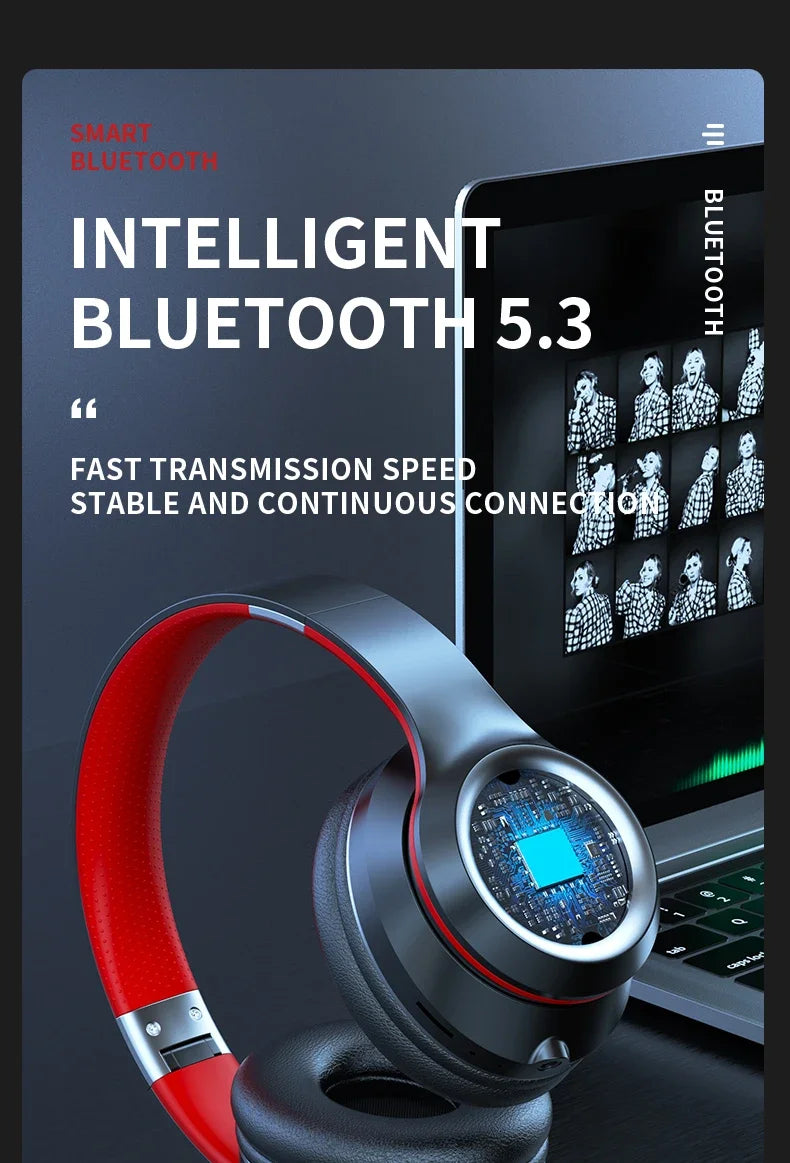 DR90 Wireless Bluetooth Headphones – Heavy Bass, Long Battery Life, TF Card & EQ Support