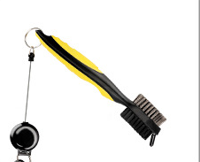 Double-Sided Golf Groove Cleaning Brush – Clips to Bag with Keychain