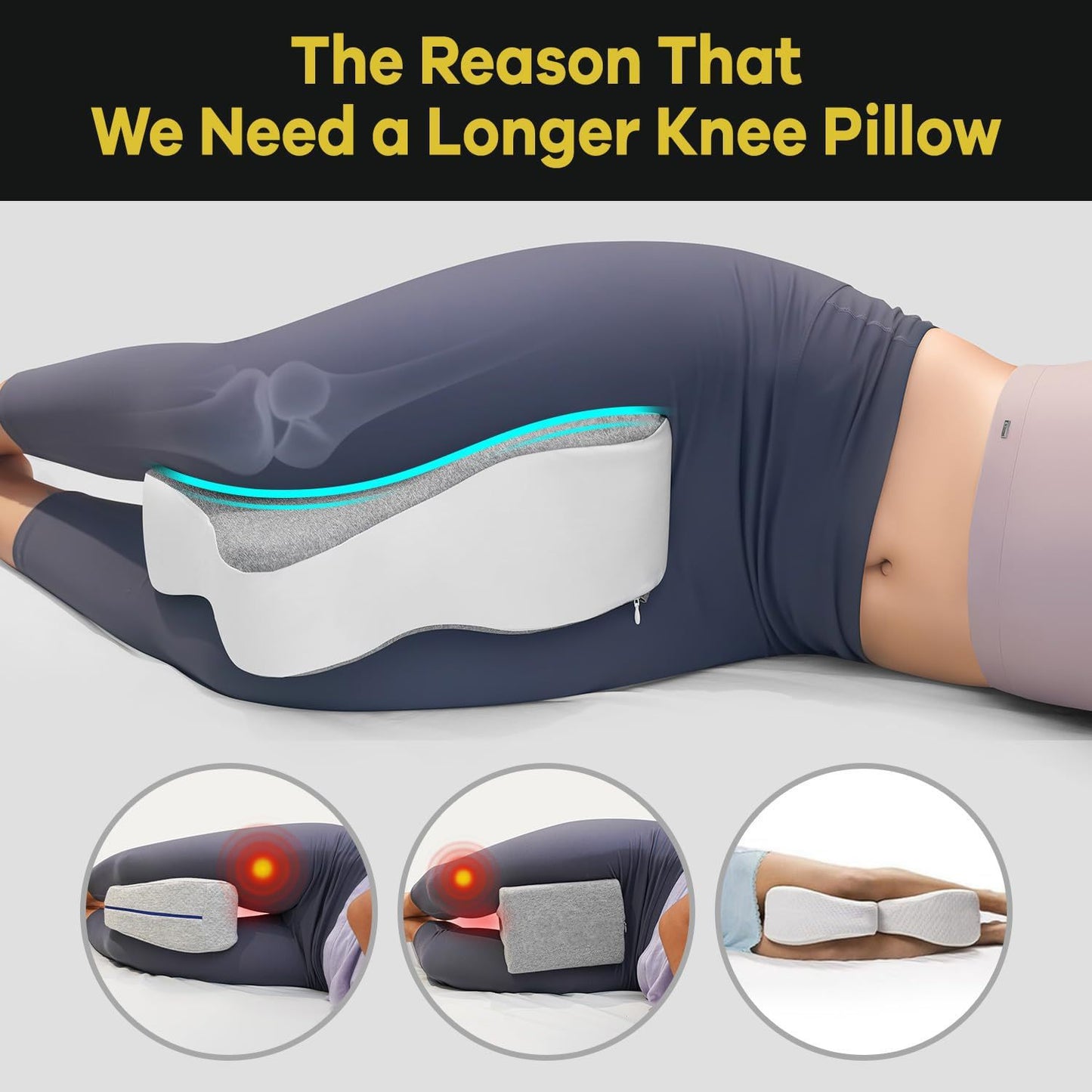 Butterfly-Shaped Memory Foam Knee & Leg Pillow – Side Sleeper & Pregnancy Support